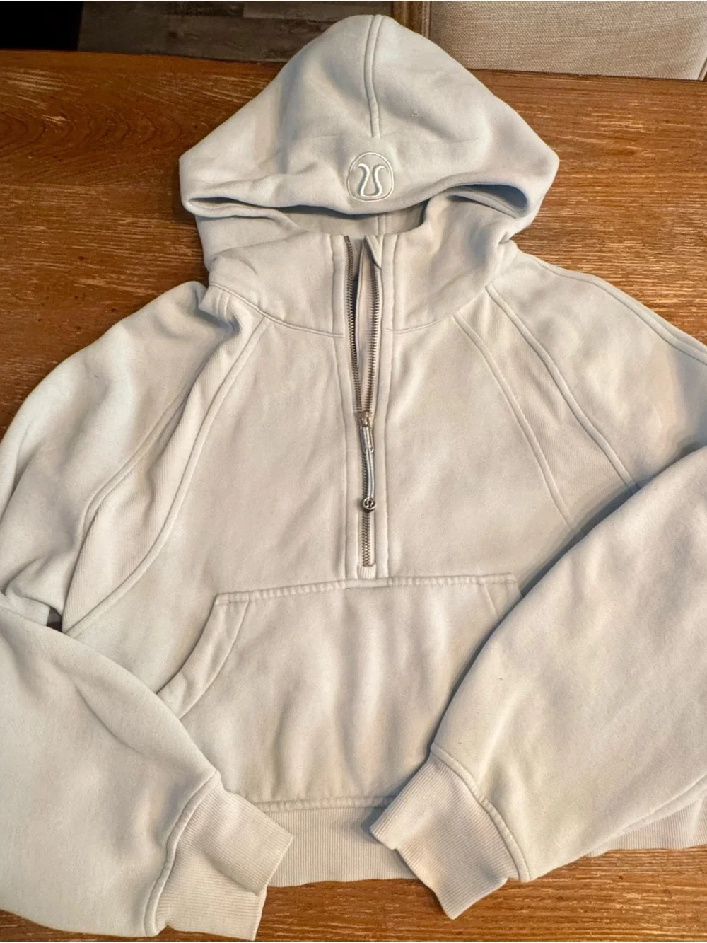 lululemon athletica powder blue scuba oversized  Half-Zip Hooded Pullover